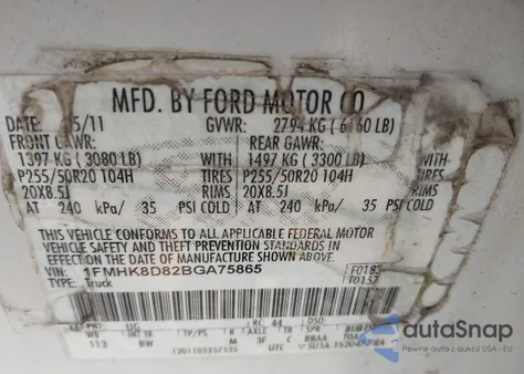 2011 Ford Explorer Xlt from USA, damaged, VIN 1FMHK8D82BGA75865
